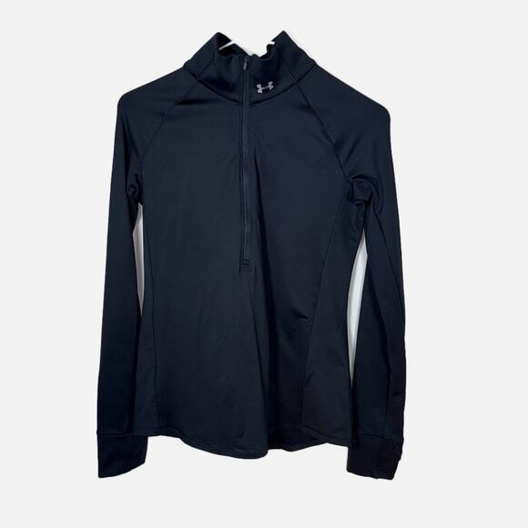 Under Armour light jacket Women’s XS ColdGear UA Cozy Half Zip Black tap running - Picture 4 of 14